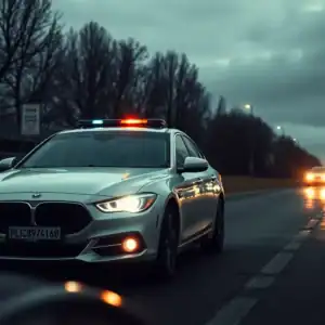 Police Car Followed by car