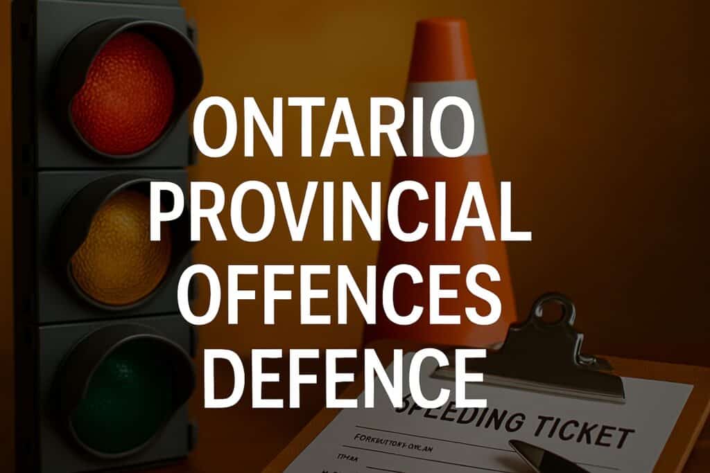 Traffic ticket legal defense in Ontario and Provincial Offences Lawyer services.